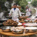 Farm feast in agritainment,chengdu,china Royalty Free Stock Photo