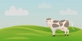 Farm field cow concept banner, cartoon style Royalty Free Stock Photo