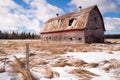 Farm Field Forgotten Barn Decaying Agricultural Structure Ranch Royalty Free Stock Photo