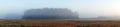 Farm field and mist Royalty Free Stock Photo