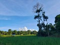 Farm field under a hill shade Royalty Free Stock Photo