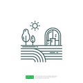 Farm Field Vector Line. Farming Icon