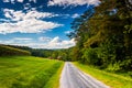 Farm fields along a country road near Cross Roads, Pennsylvania. Royalty Free Stock Photo