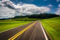 Farm fields along a country road in rural Carroll County, Maryland. Royalty Free Stock Photo