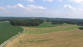 Farm fields fly-over, rural America - Westminster, Maryland USA