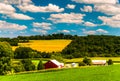 Farm fields and rolling hills in rural York County, Pennsylvania Royalty Free Stock Photo