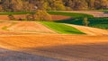 Farm fields and rolling hills of Southern York County, Pennsylvania. Royalty Free Stock Photo