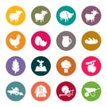 Farm flat icon set Royalty Free Stock Photo