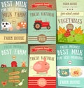 Farm Food and Agriculture Posters Set