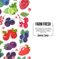 Farm fresh banner with ripe berries
