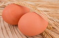 Farm-Fresh Brown Eggs on wooden background Royalty Free Stock Photo