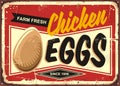 Farm fresh chicken eggs vintage promotional sign Royalty Free Stock Photo