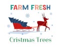 Farm fresh Christmas tree flat color vector poster