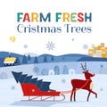 Farm fresh christmas trees fancy poster