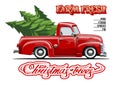 Farm Fresh Christmas Trees retro poster Royalty Free Stock Photo