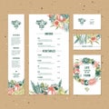 Farm fresh design templates. Organic cafe identity. Vector illustration Royalty Free Stock Photo