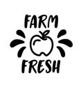 FARM FRESH. Hand drawn doodles stamp.