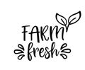 FARM FRESH. Hand drawn doodles stamp.