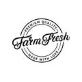 Farm Fresh hand written lettering logo, label, badge, emblem.