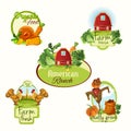 Farm fresh labels colored set