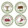 farm and fresh meat vintage labels Royalty Free Stock Photo