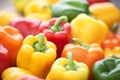 farm-fresh organic bell peppers in multiple colors Royalty Free Stock Photo