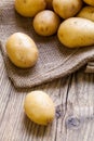 Farm fresh potatoes on a hessian sack Royalty Free Stock Photo