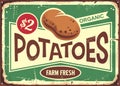 Farm fresh potatoes vintage tin sign