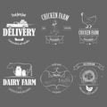 Farm Fresh Products Badge Set. Royalty Free Stock Photo