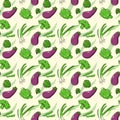 Farm fresh vegetables seamless vector pattern.