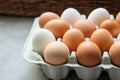 Farm freshness Chicken eggs presented in an organized egg tray