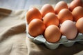 Farm freshness Chicken eggs presented in an organized egg tray