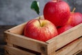 Farm freshness Wooden box with apple and open creative possibilities