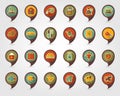 Farm Garden flat mapping pin icon with long shadow