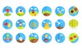 Farm and gardening vector icons