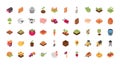 Farm harvest agriculture rural isometric icons collection