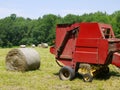 Farm: haymaking baler Royalty Free Stock Photo