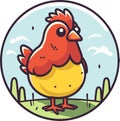 Farm hen chicken vector. Simple icon logo template Royalty Free Stock Photo