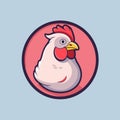 Farm hen chicken vector. Simple icon logo template Royalty Free Stock Photo