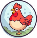 Farm hen chicken vector. Simple icon logo template Royalty Free Stock Photo