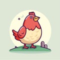 Farm hen chicken vector. Simple icon logo template Royalty Free Stock Photo