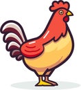 Farm hen chicken vector. Simple icon logo template Royalty Free Stock Photo