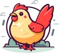 Farm hen chicken vector. Simple icon logo template Royalty Free Stock Photo