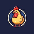 Farm hen chicken vector. Simple icon logo template Royalty Free Stock Photo