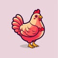 Farm hen chicken vector. Simple icon logo template Royalty Free Stock Photo