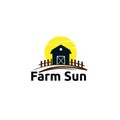 Farm home sun logo vector concept, icon, element, and template for company Royalty Free Stock Photo