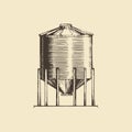 Farm hopper, drawn illustration. Sketch in vector. Royalty Free Stock Photo