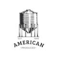 Farm hopper logo with American Produced lettering.
