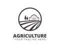 farm house agriculture crop vector logo design Royalty Free Stock Photo