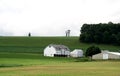 Farm House with Barn on Hill Royalty Free Stock Photo